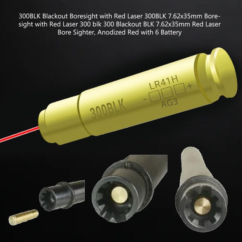Gotical 300BLK Blackout Boresight with Red Laser 7.62x35mm Bore Sighter, 6 Batteries - Image 5